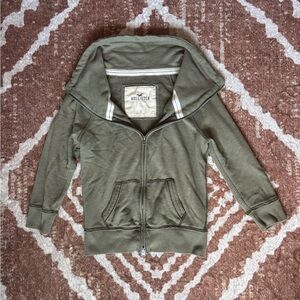 Hollister Khaki Green Zip-Up Jacket